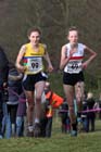 Bronwen Owen (Scarborough) and Rosie Johnson (LIverpool Penbroke) during the under-17 womens Northern Cross Country Champs, Knowsley Safari Park. Photo: David T. Hewitson/Sports for All Pics